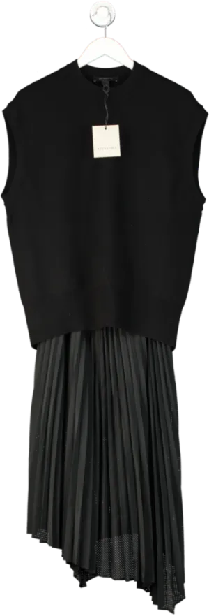 All Saints Black Leia Harley Dress UK S