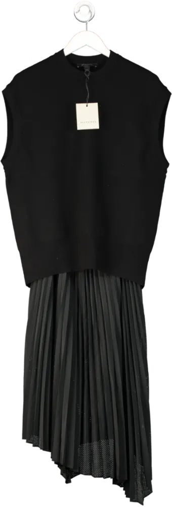 All Saints Black Leia Harley Dress UK S