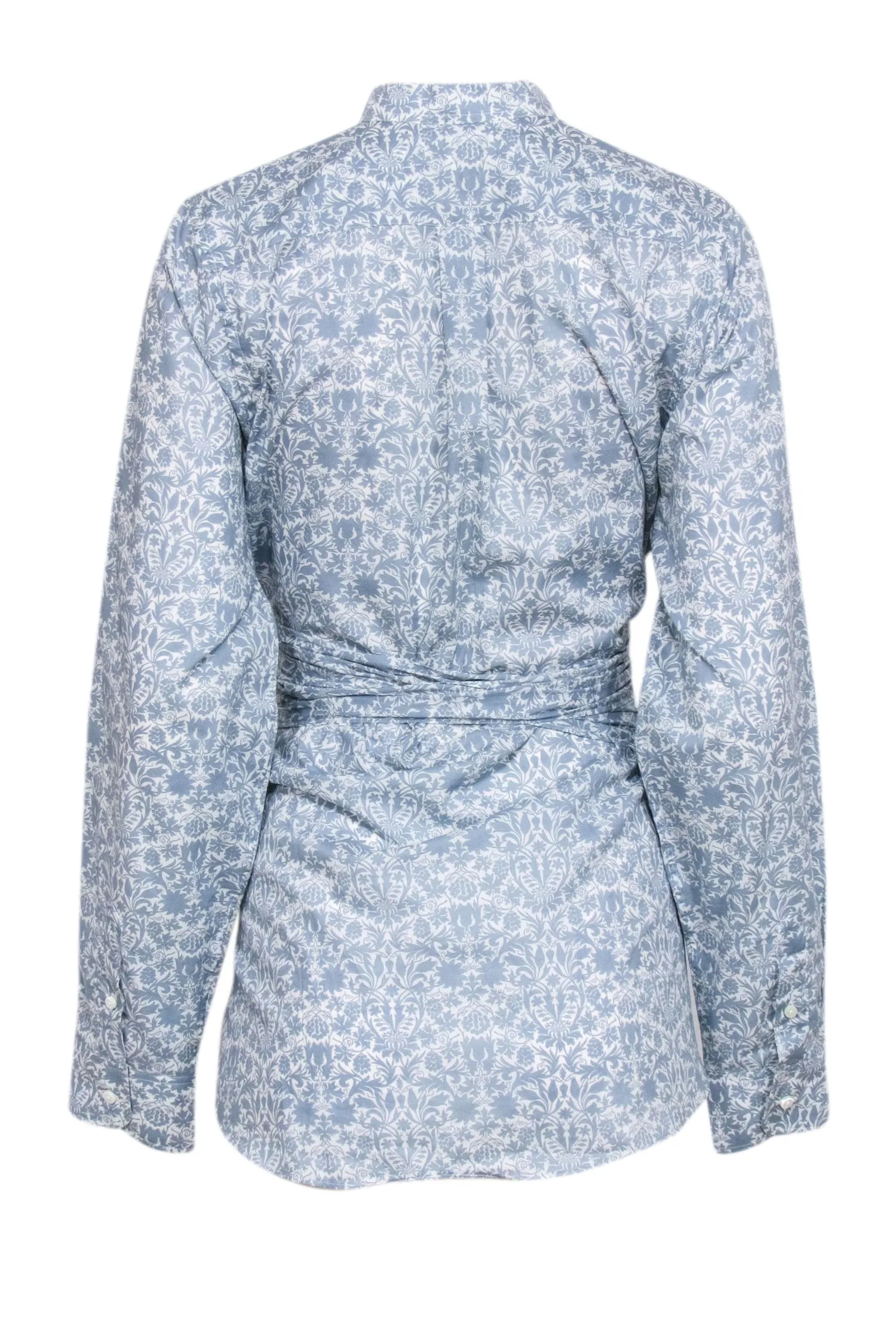 Ann Mashburn - Light Blue & White Paisley Print Button Down Shirt Sz XL