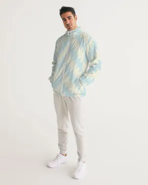 Blue Zig Zag Men's Windbreaker Jacket