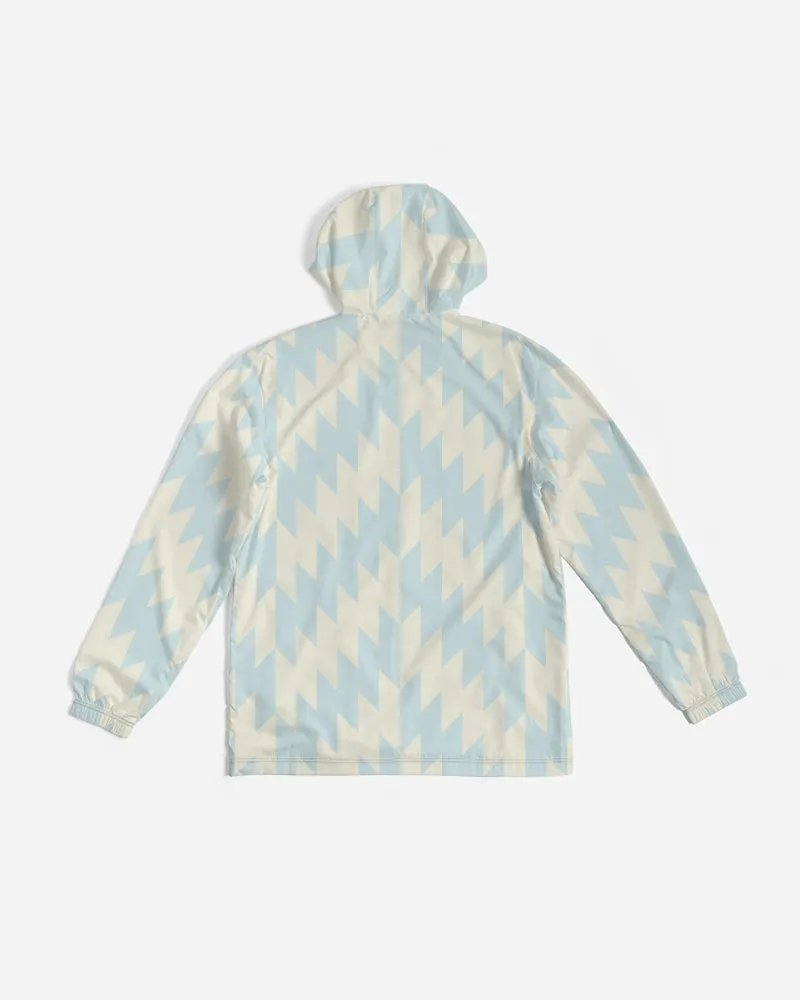 Blue Zig Zag Men's Windbreaker Jacket