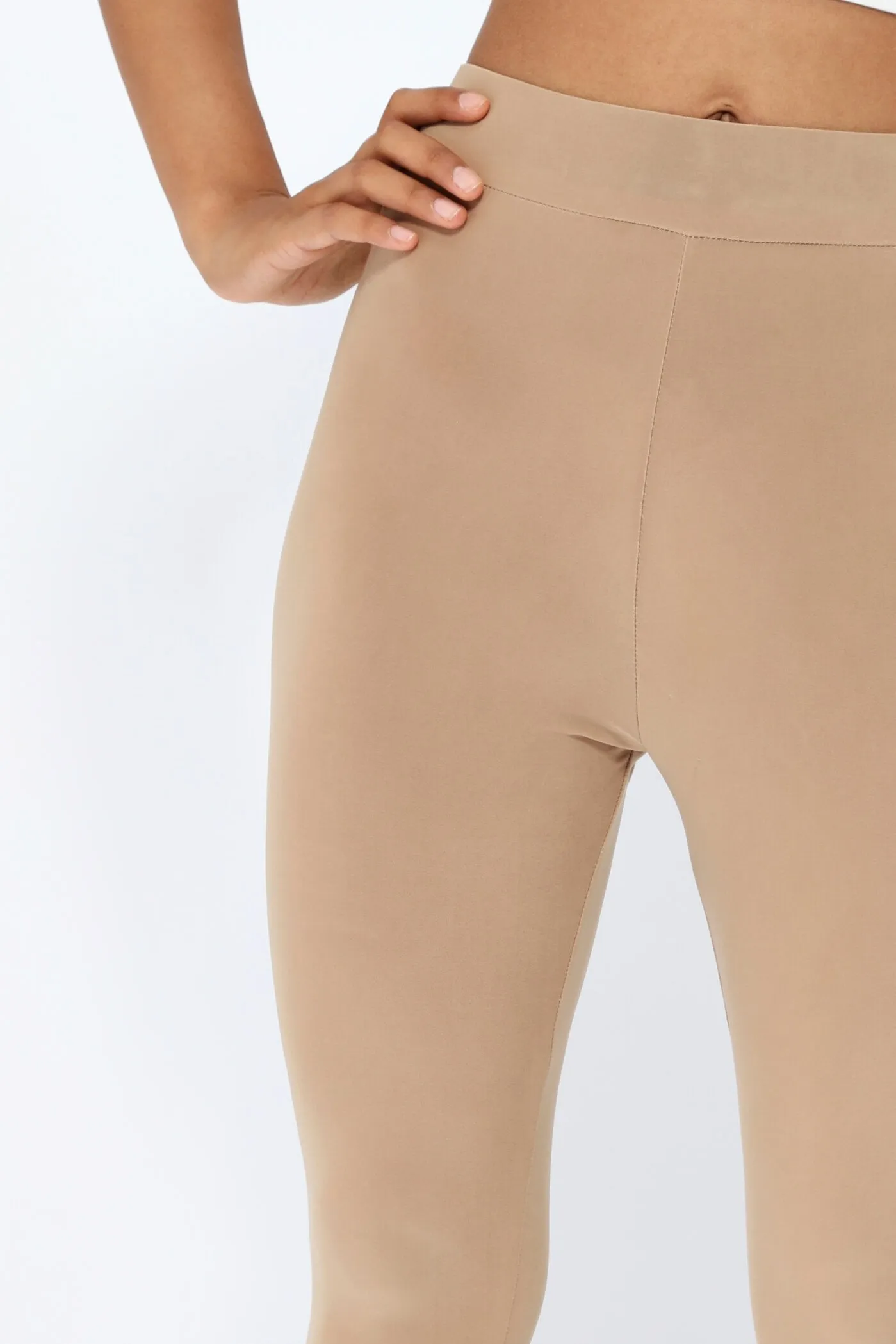 Camel Slinky Cropped High Waisted Leggings