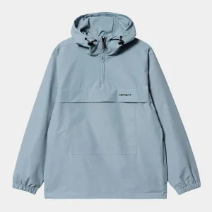 Carhartt WIP Mens Windbreaker Pullover Jacket - Frosted Blue / Black