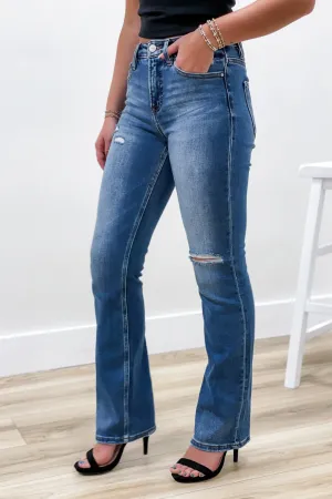 Carrie High Rise Ankle Straight Jeans - Medium Wash