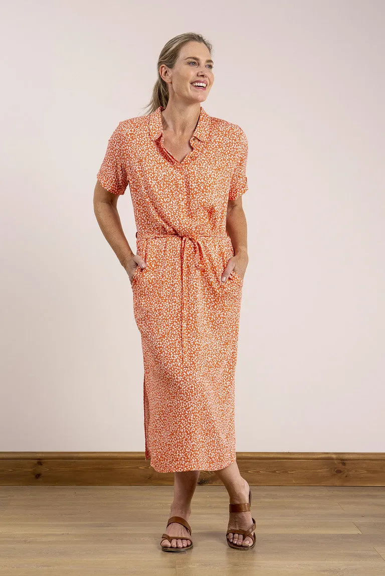 Causeway Dress Ditsy Soft Orange