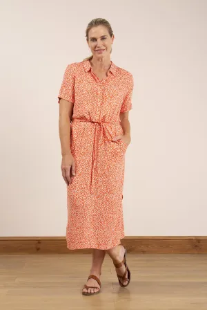 Causeway Dress Ditsy Soft Orange