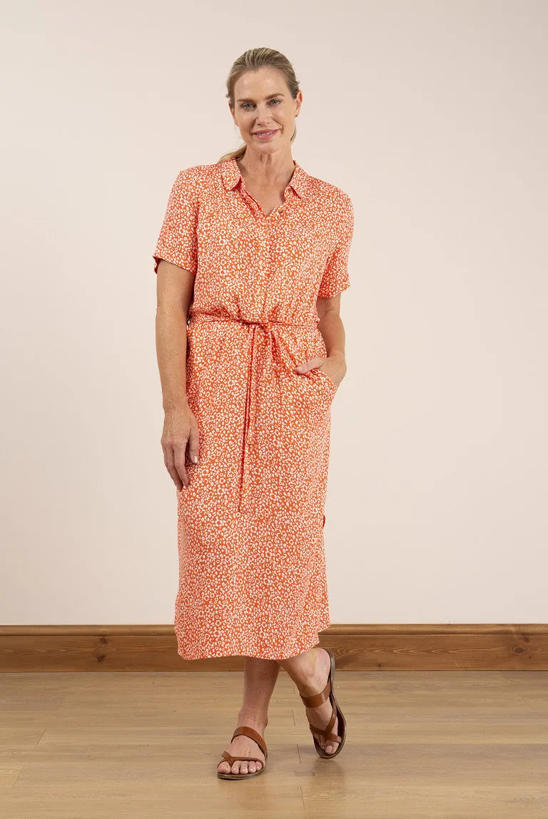 Causeway Dress Ditsy Soft Orange