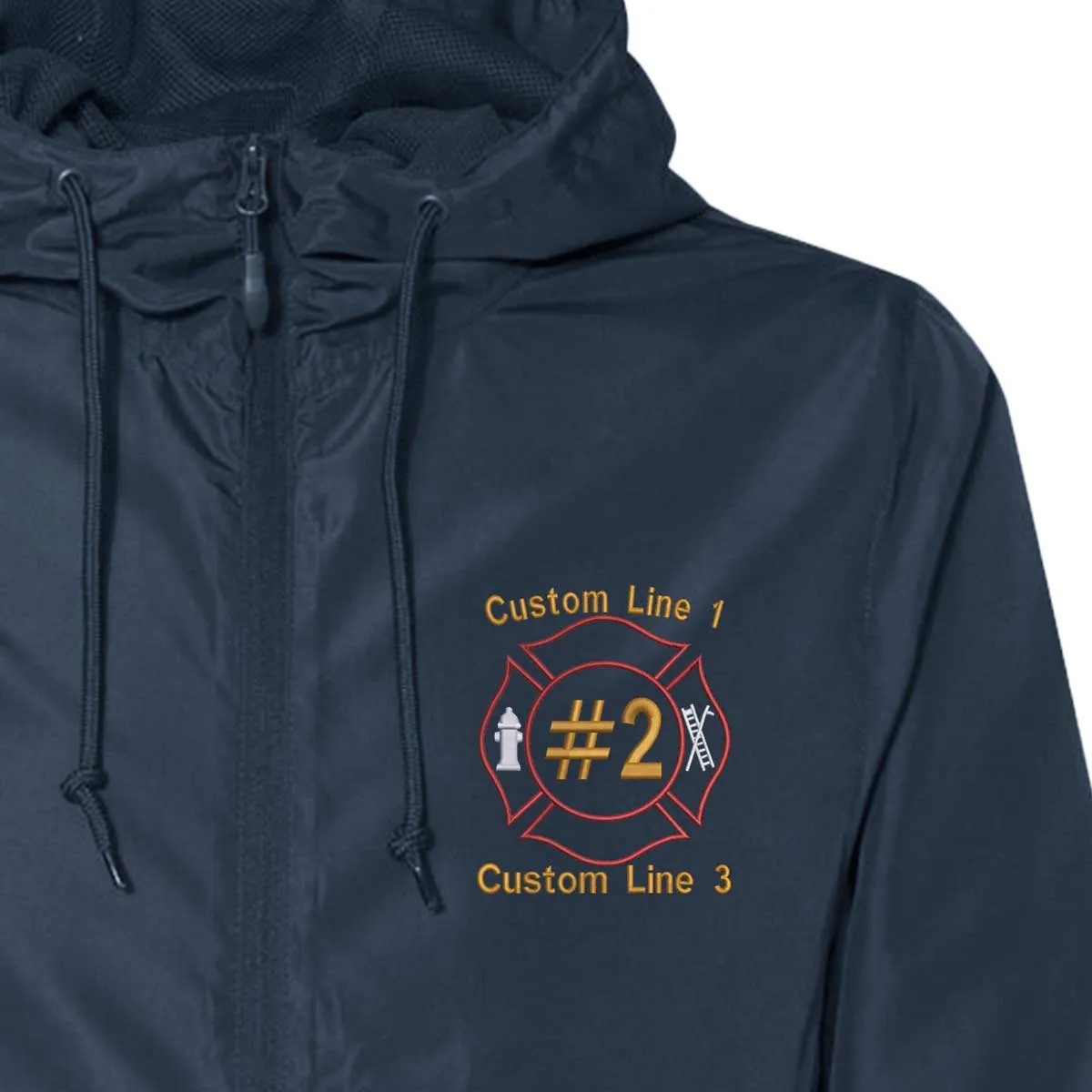 Customized Lightweight Windbreaker Full-Zip Jacket with Maltese Embroidery