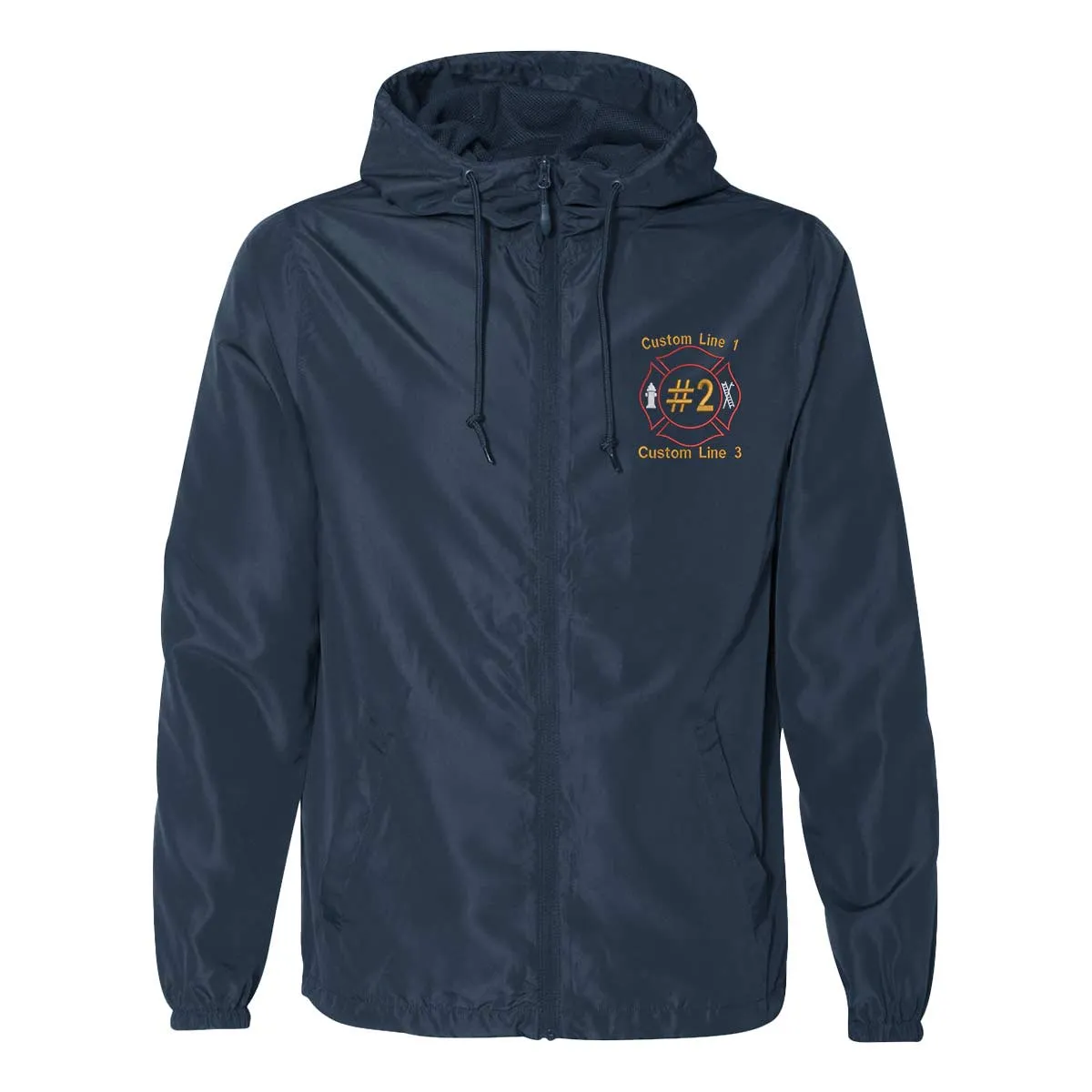 Customized Lightweight Windbreaker Full-Zip Jacket with Maltese Embroidery
