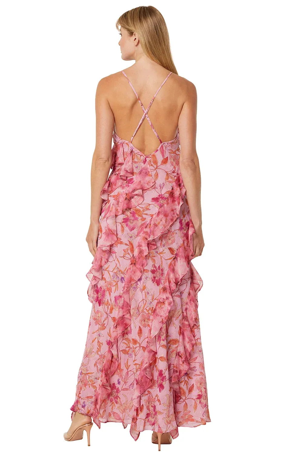 DAMITA DRESS - PINK FIRE FLORAL