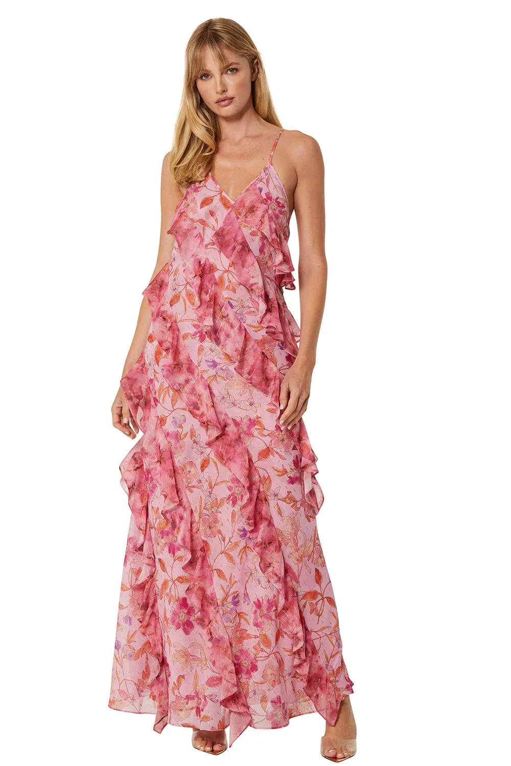 DAMITA DRESS - PINK FIRE FLORAL