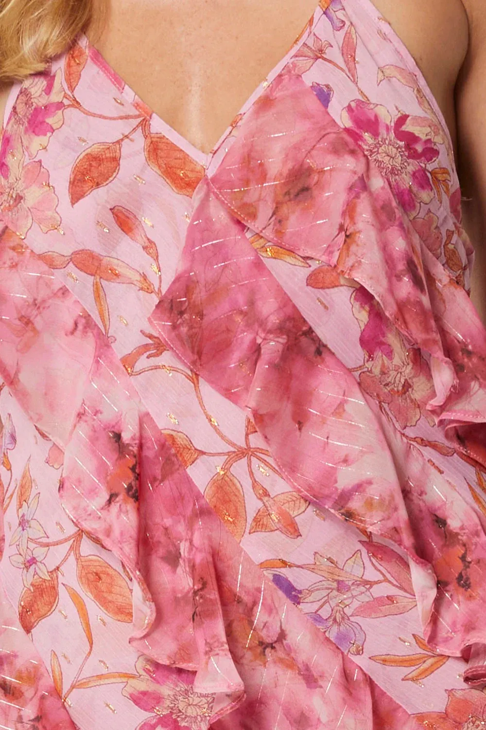 DAMITA DRESS - PINK FIRE FLORAL
