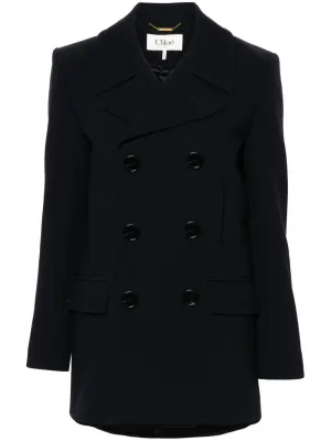 Double-breasted virgin wool coat<BR/><BR/><BR/>