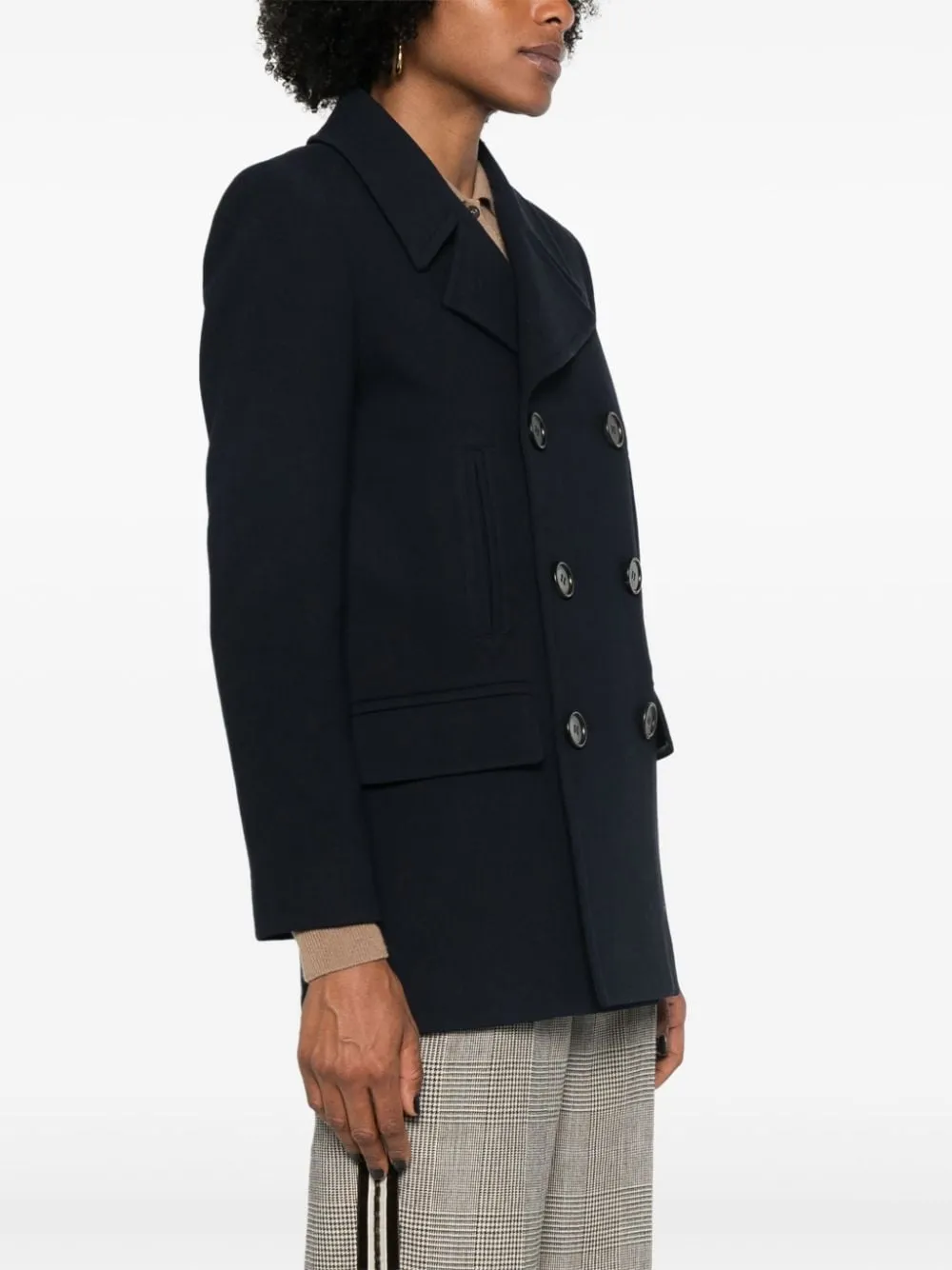 Double-breasted virgin wool coat<BR/><BR/><BR/>