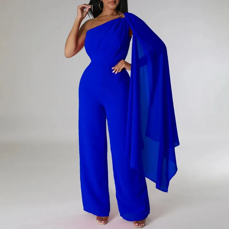 Elegant  Fashion Women Casual Solid  Wide Leg Jumpsuit