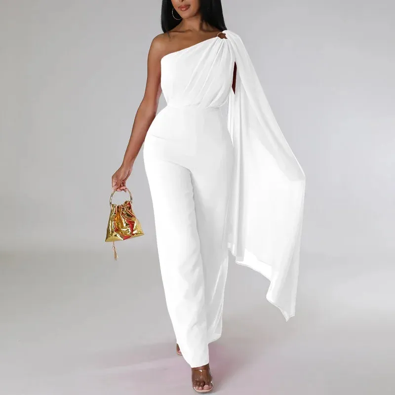 Elegant  Fashion Women Casual Solid  Wide Leg Jumpsuit