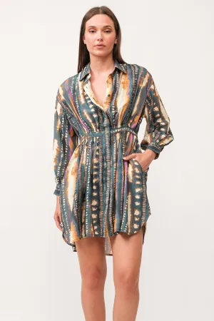 GIA COLLARED TIE BACK WAIST SHIRT DRESS HEDERA