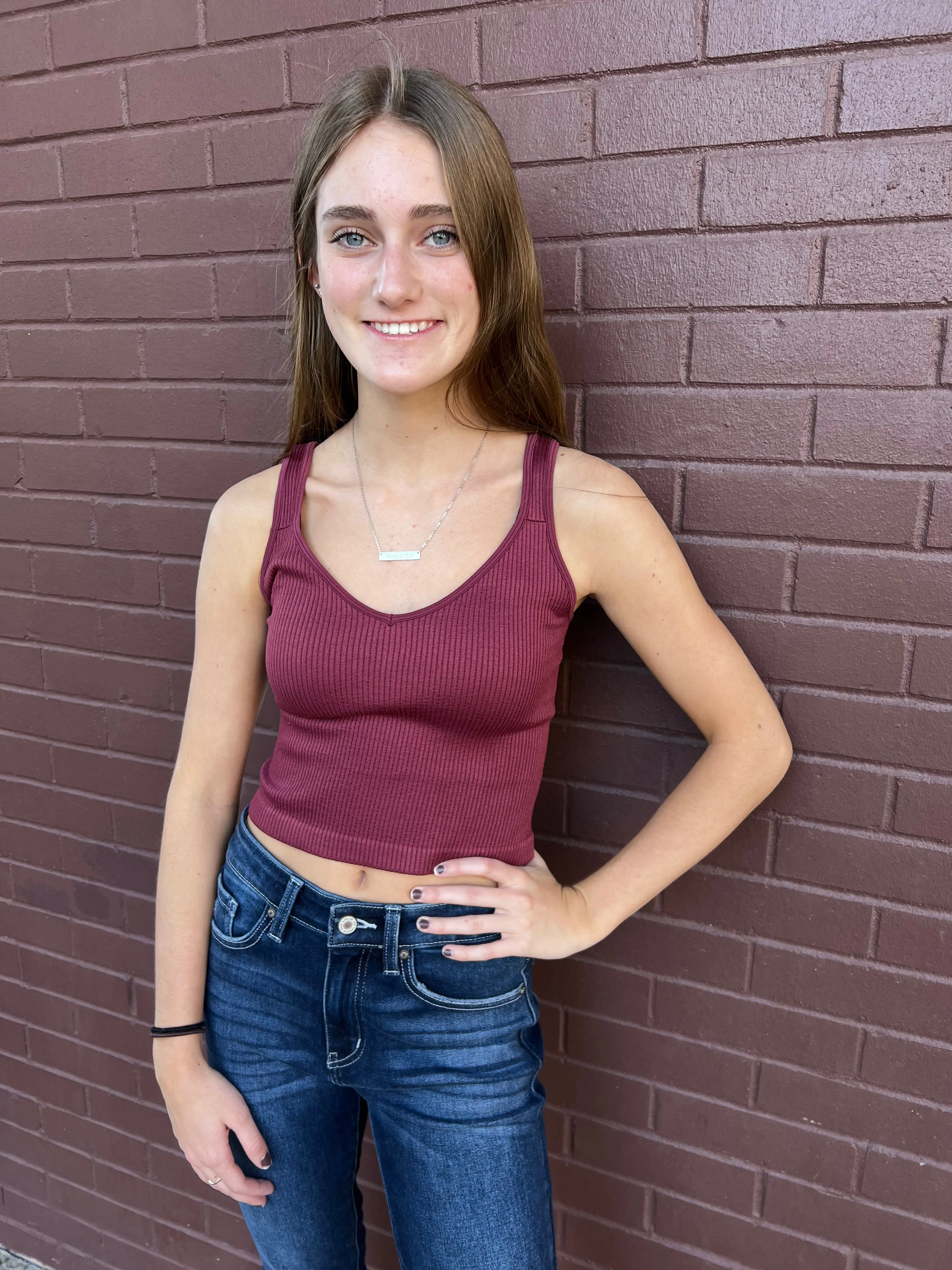 Good Times Bralette Tank - Burgundy