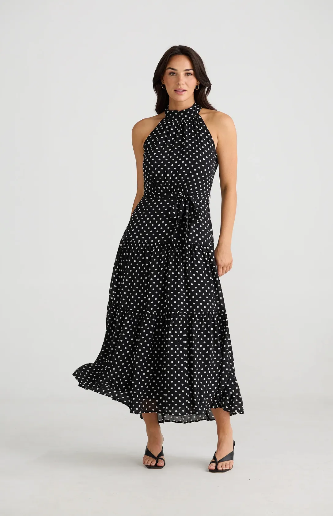 Greta Dress - Black & White Polka Dot
