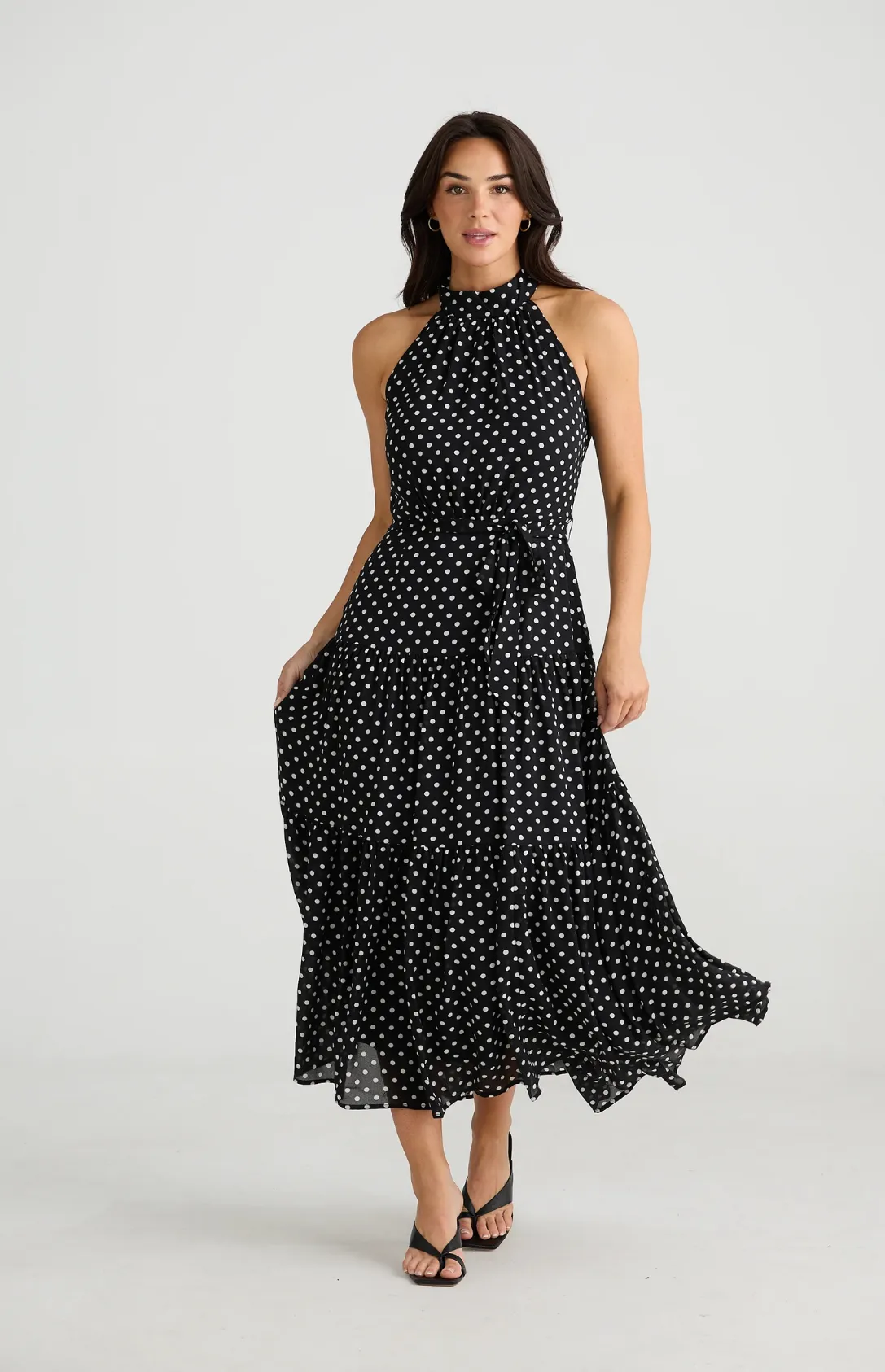 Greta Dress - Black & White Polka Dot