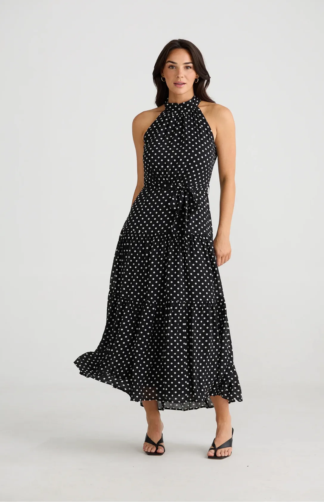 Greta Dress - Black & White Polka Dot