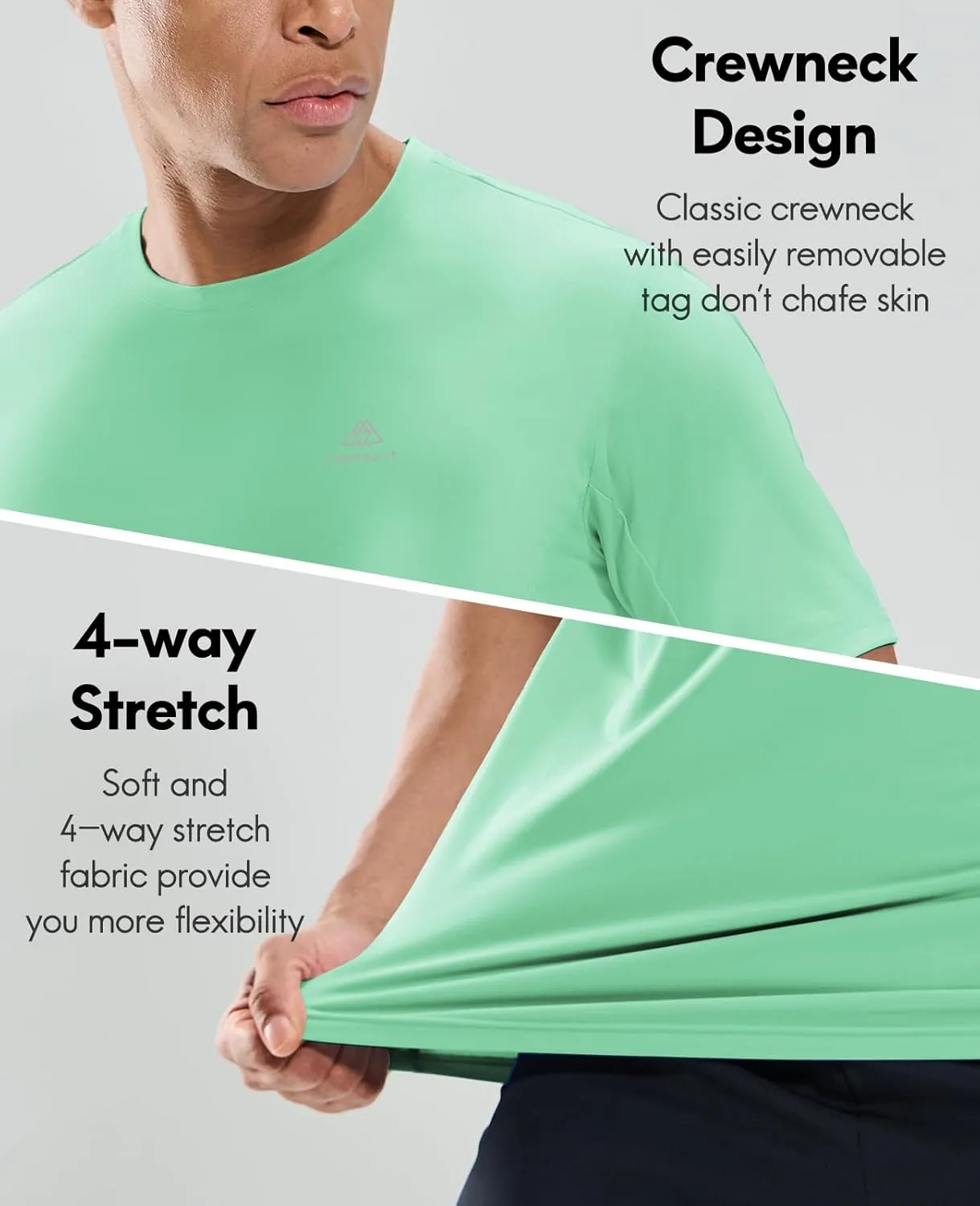 Haimont Men's Running T-Shirt Dry Fit Crewneck Athletic Tee Shirts Moisture Wicking Short Sleeve Stretchy Workout Gym
