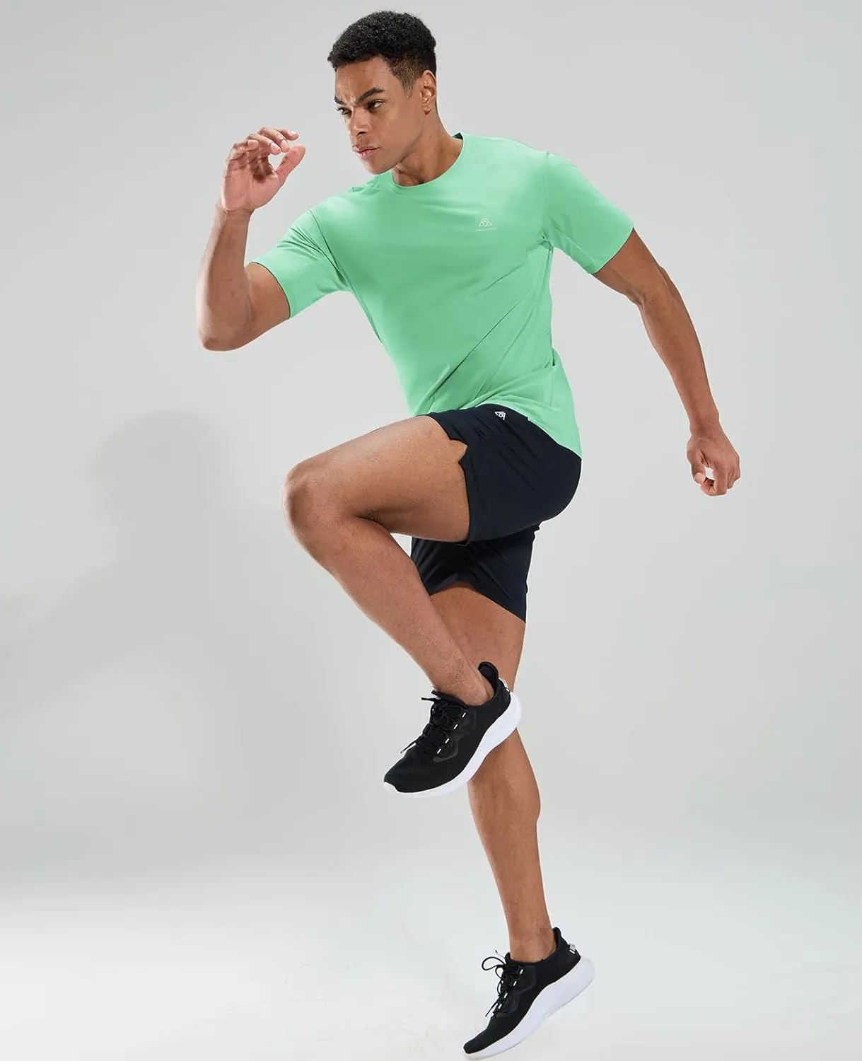 Haimont Men's Running T-Shirt Dry Fit Crewneck Athletic Tee Shirts Moisture Wicking Short Sleeve Stretchy Workout Gym