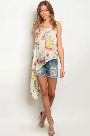 Heather High Low Tunic Top