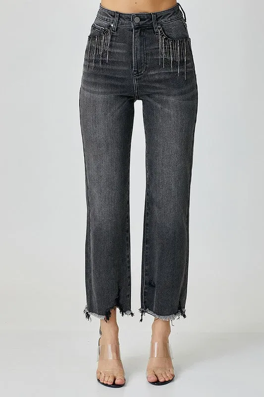 High Rise Straight Jeans