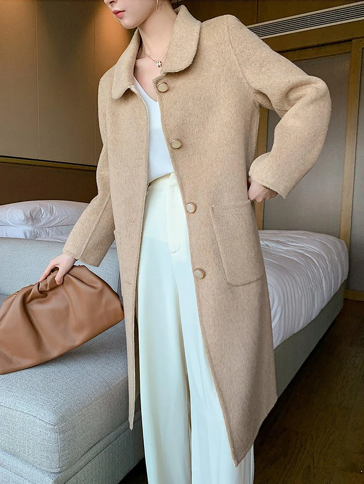 Kate Single Breasted Double Face Wool Coat