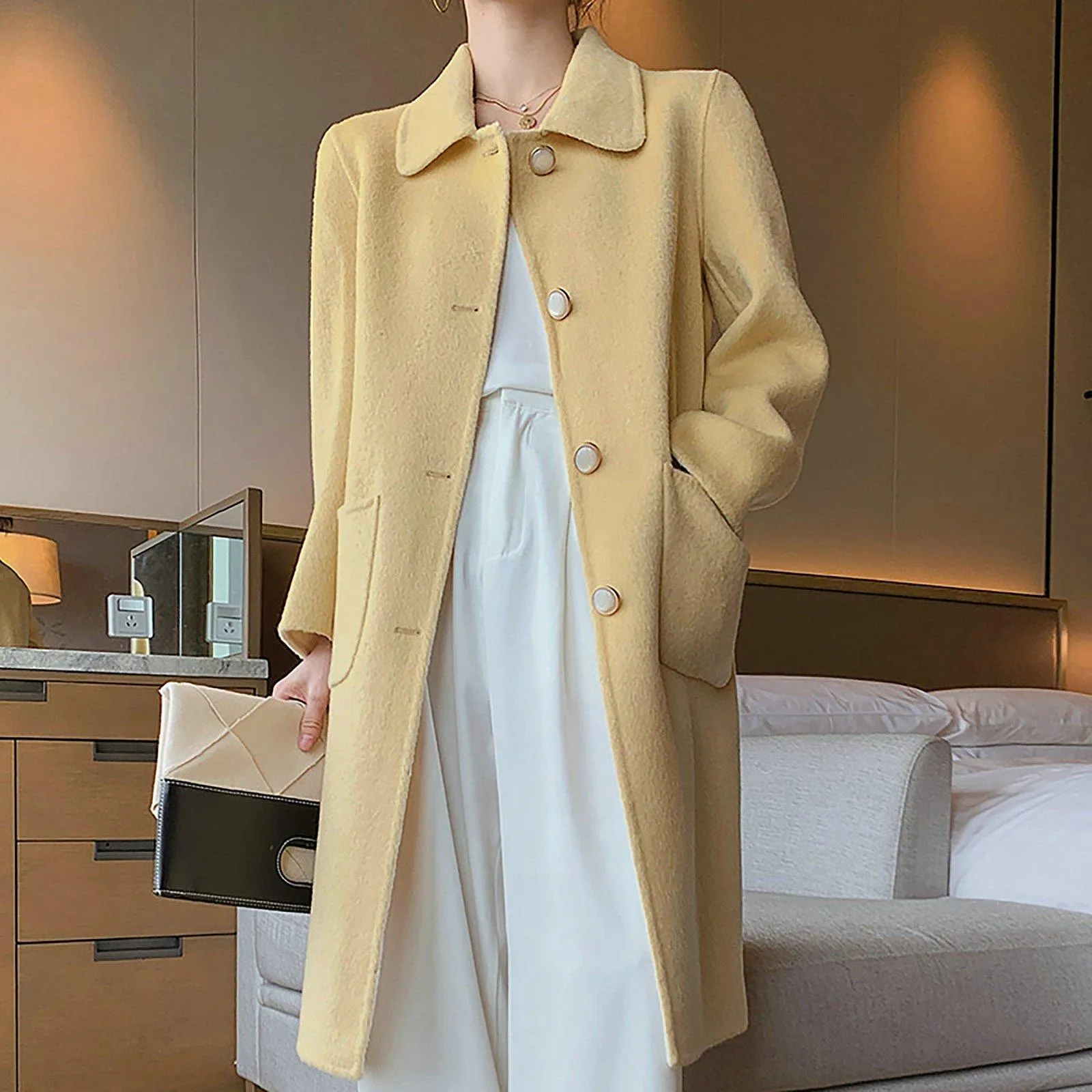 Kate Single Breasted Double Face Wool Coat