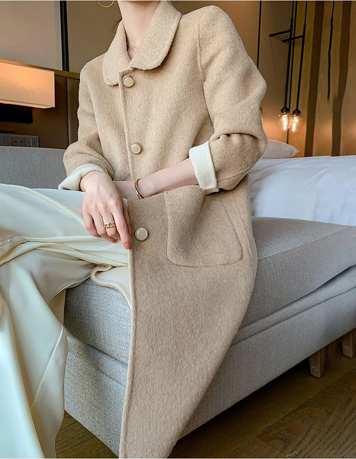 Kate Single Breasted Double Face Wool Coat