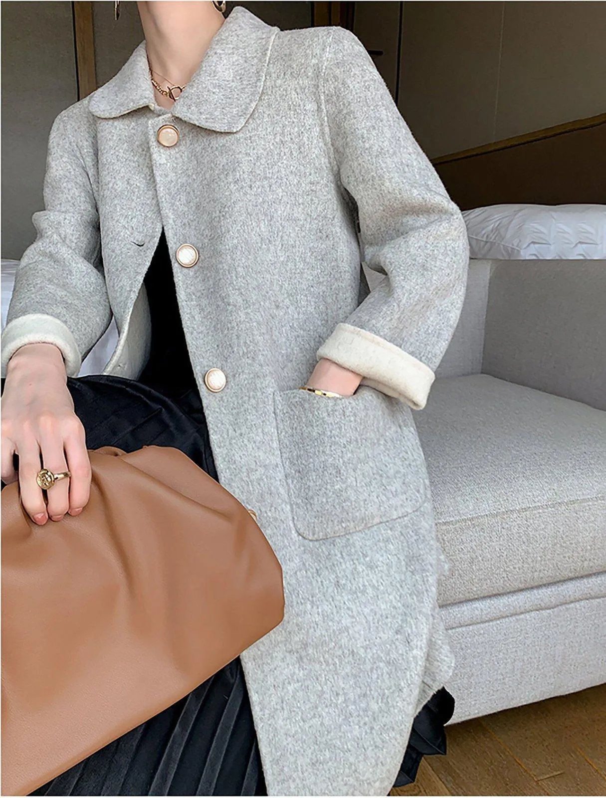 Kate Single Breasted Double Face Wool Coat