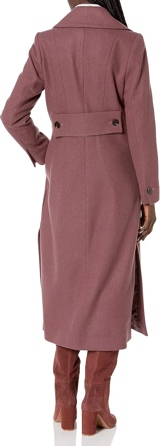 Kenneth Cole Women's Classic Double Breasted Wool Maxi Coat