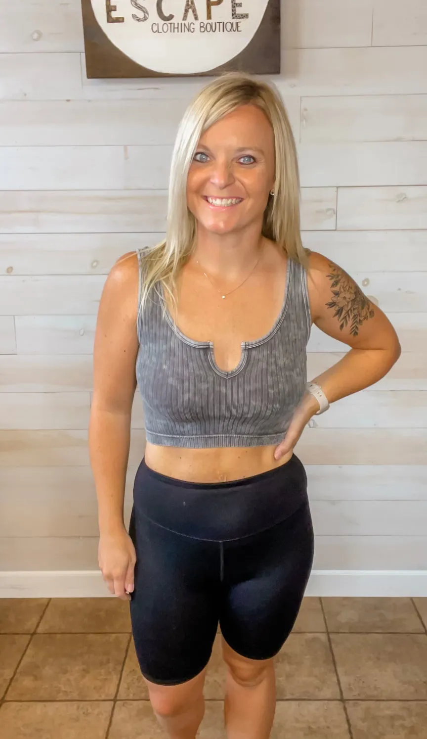 Keyhole Cropped Tank Top