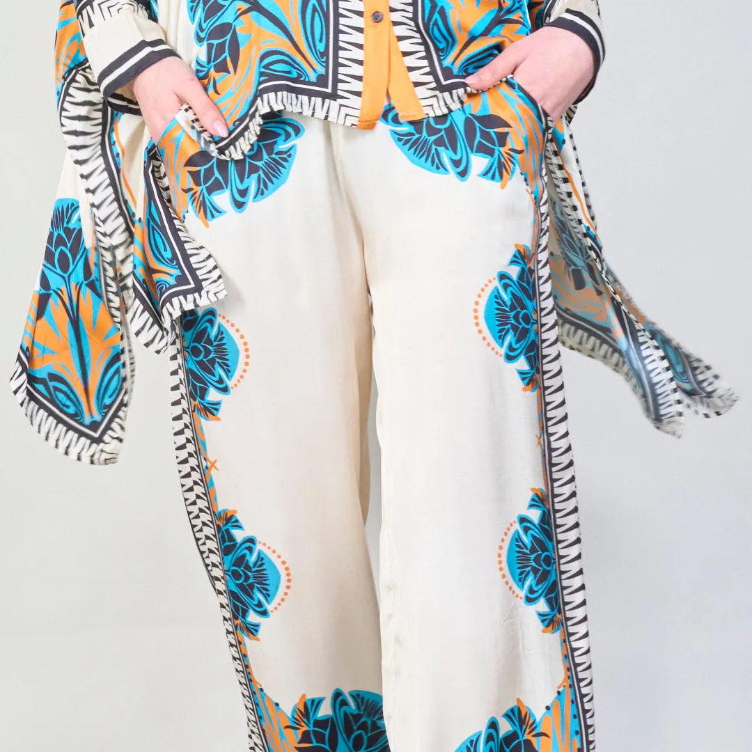 Mediterranean bloom print co-ord set wholesale