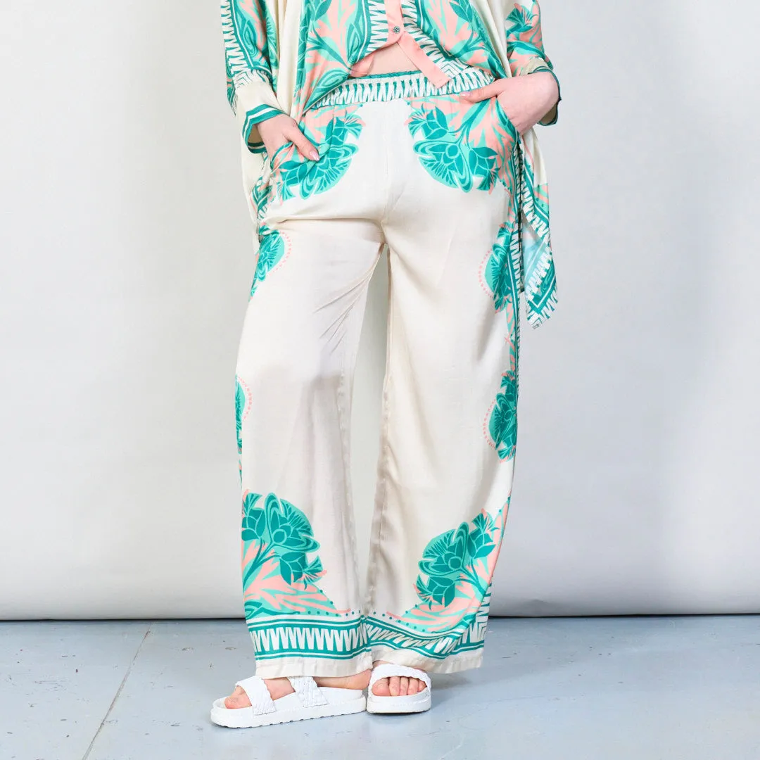 Mediterranean bloom print co-ord set wholesale