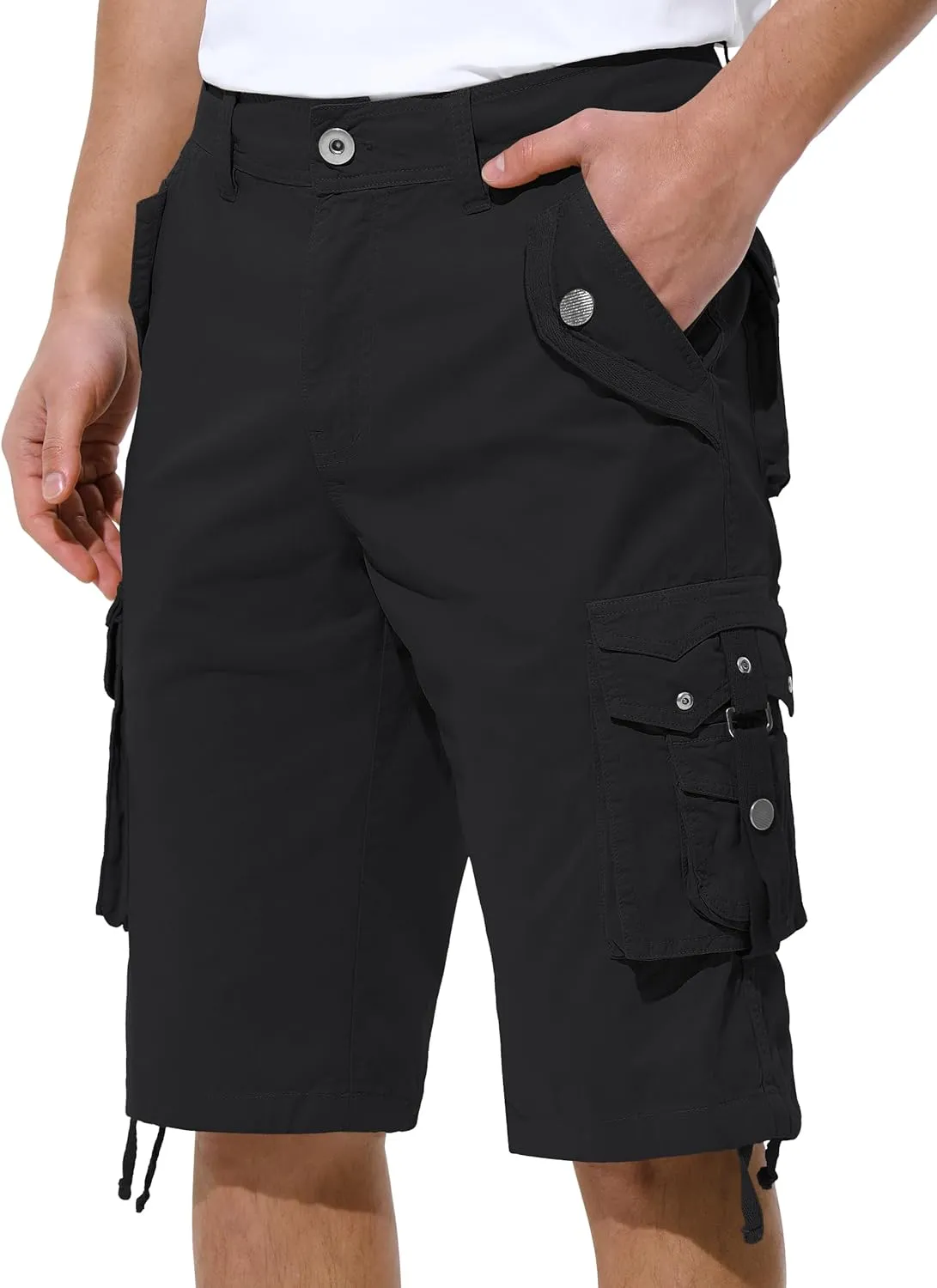 Mens Cargo Shorts Casual Shorts Hiking Shorts Below Knee Relaxed Fit Multi Pockets Running Joggers Outdoor Mens Shorts