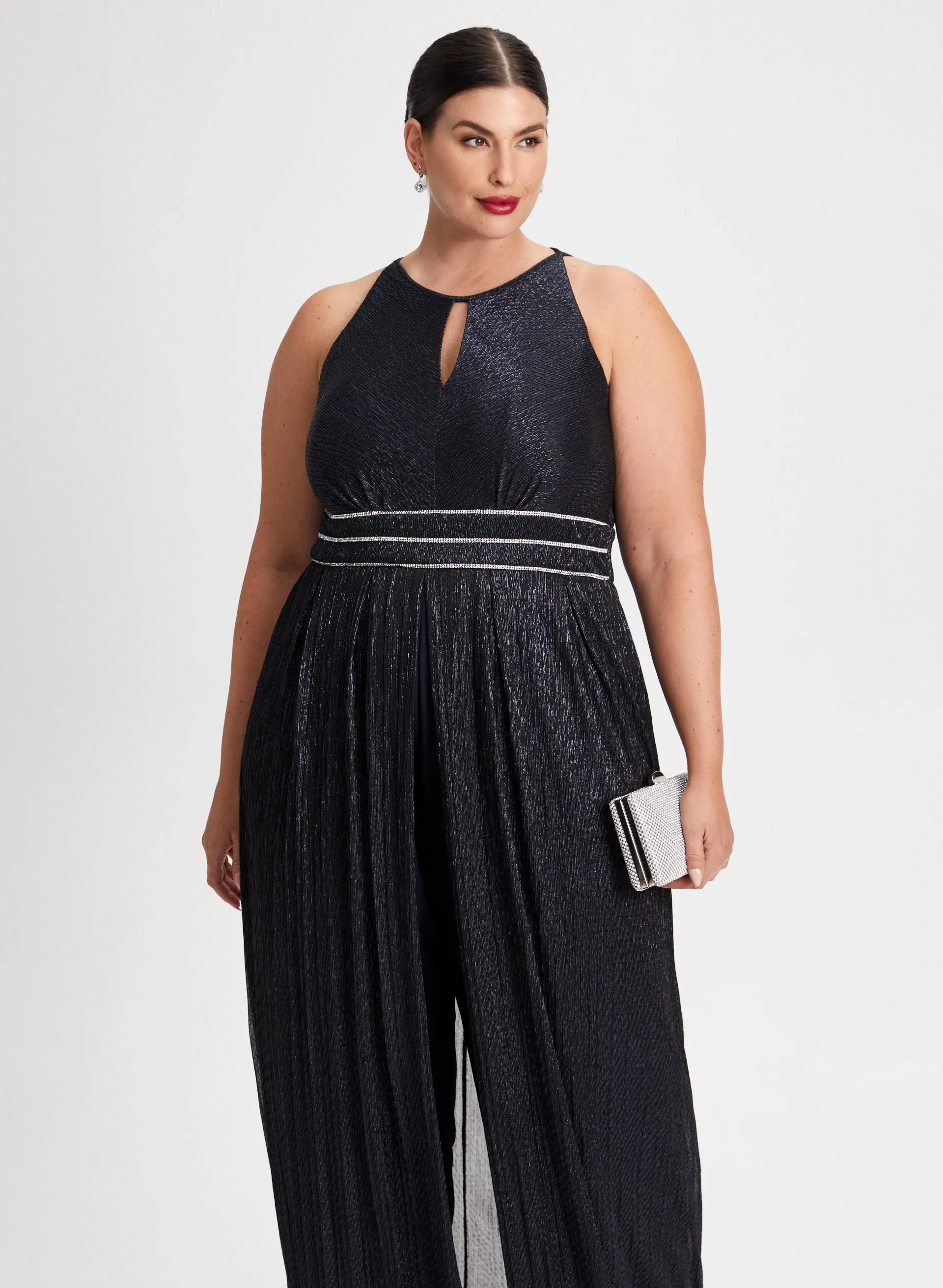 Metallic Halter Neck Jumpsuit