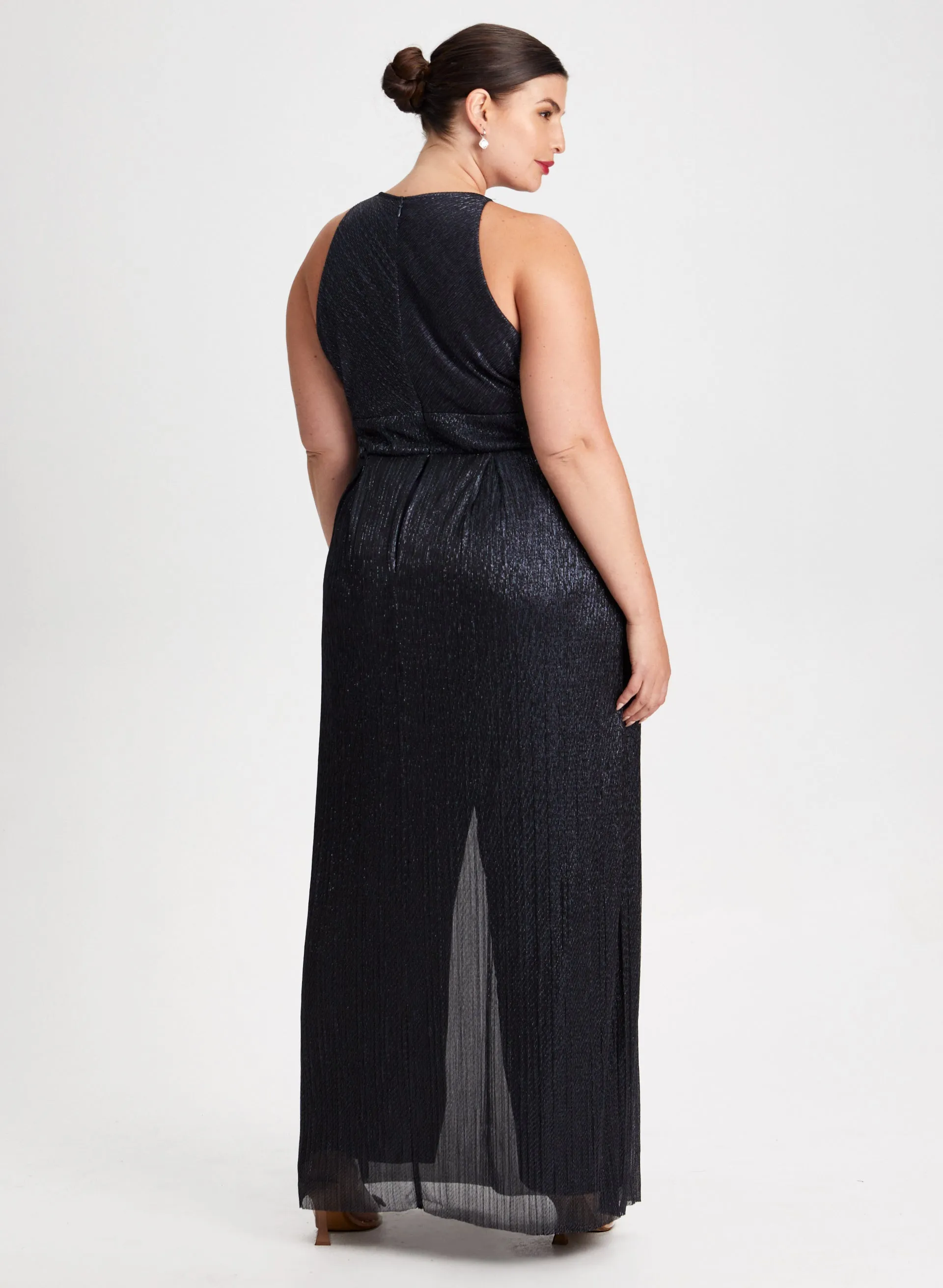 Metallic Halter Neck Jumpsuit