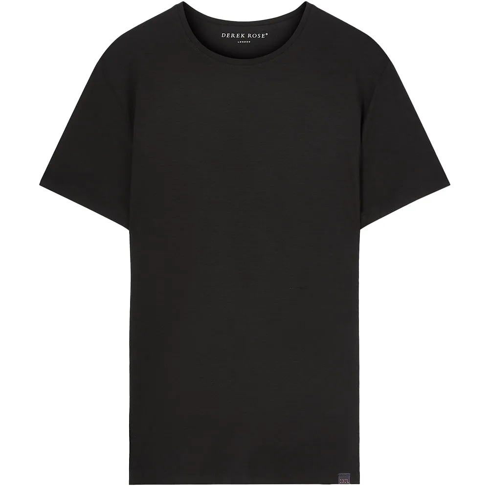 Micro Modal Crew-Neck T-Shirt, Black