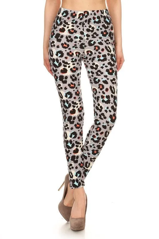 Multicolor Leopard Print Leggings - Size S-XL