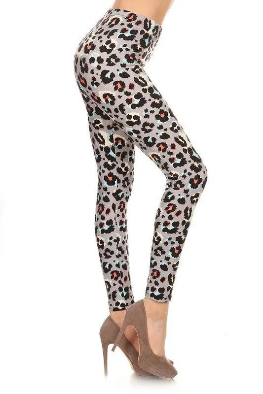 Multicolor Leopard Print Leggings - Size S-XL