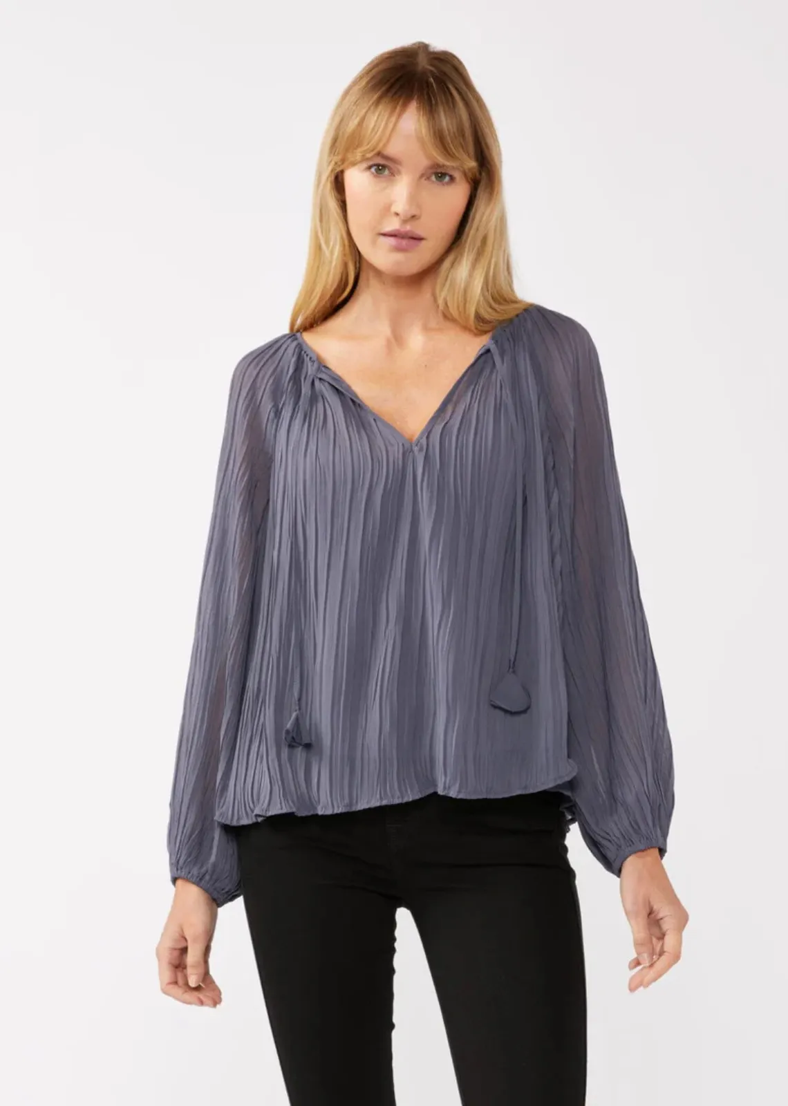 Never Late Pleated Blouse