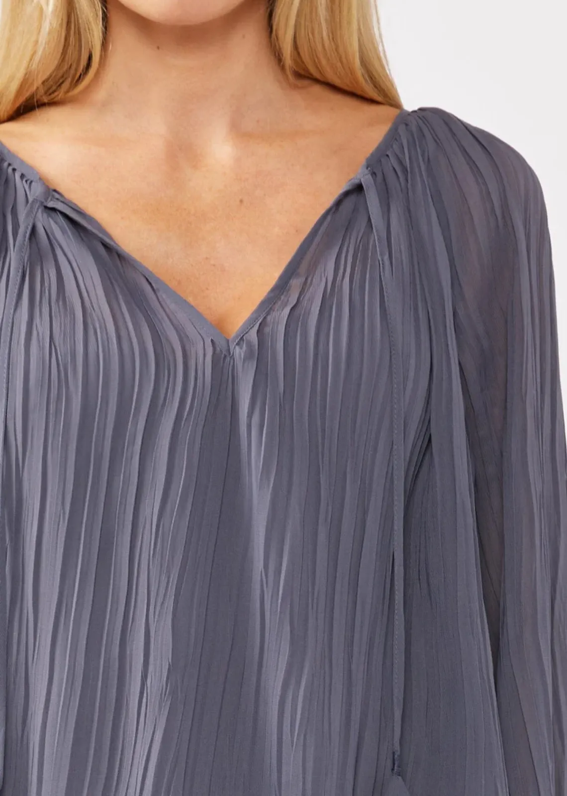 Never Late Pleated Blouse