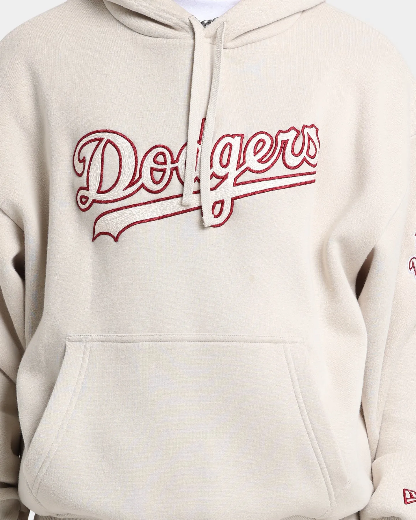 New Era Los Angeles Dodgers Chain Stitch Hoodie Stone