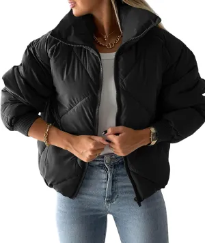 Newffr Women's Quilted Puffer Vest Sleeveless Lightweight Zip Up Jacket Winter Warm Coat Outerwear