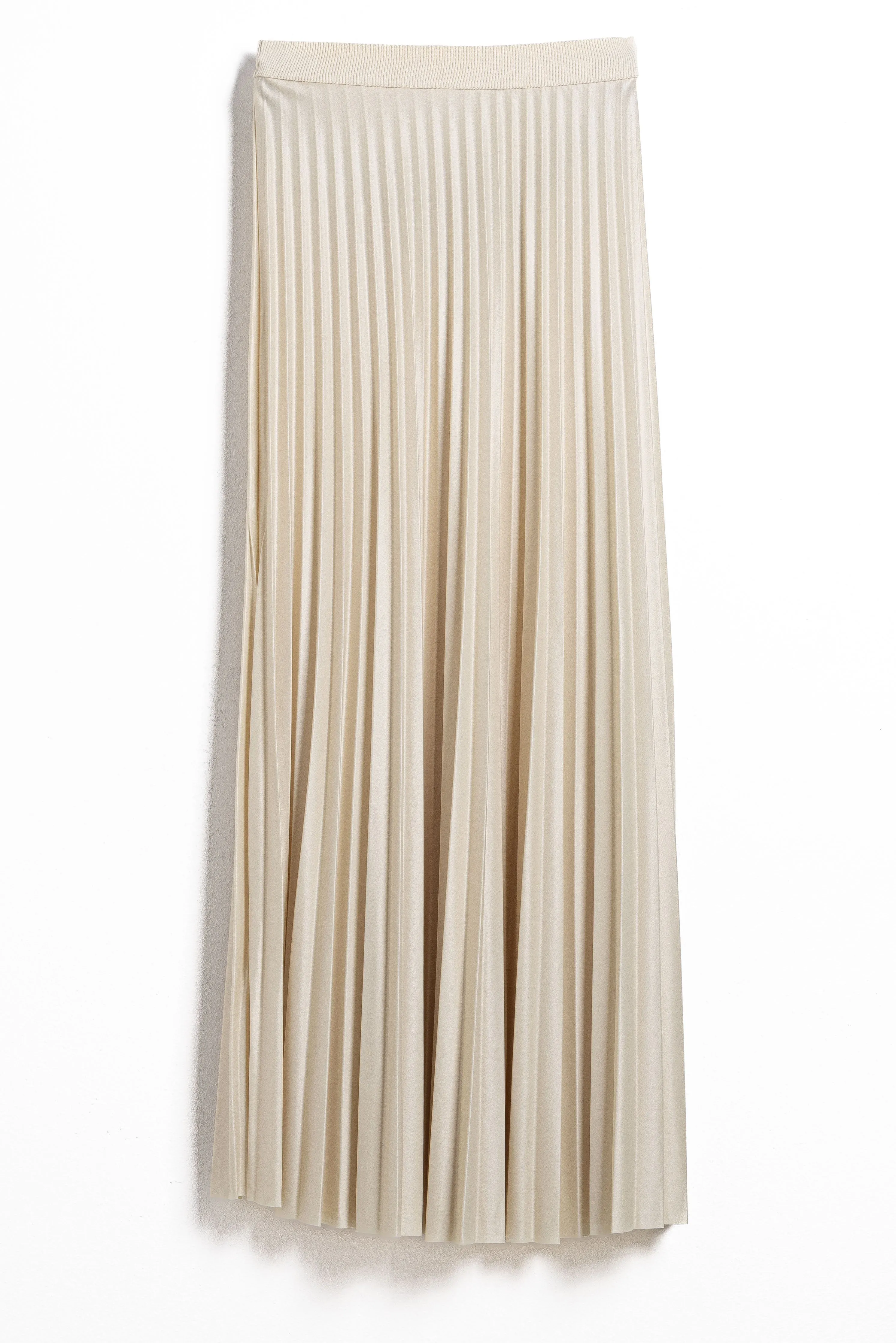 PLEATED MIDI SATIN SKIRT
