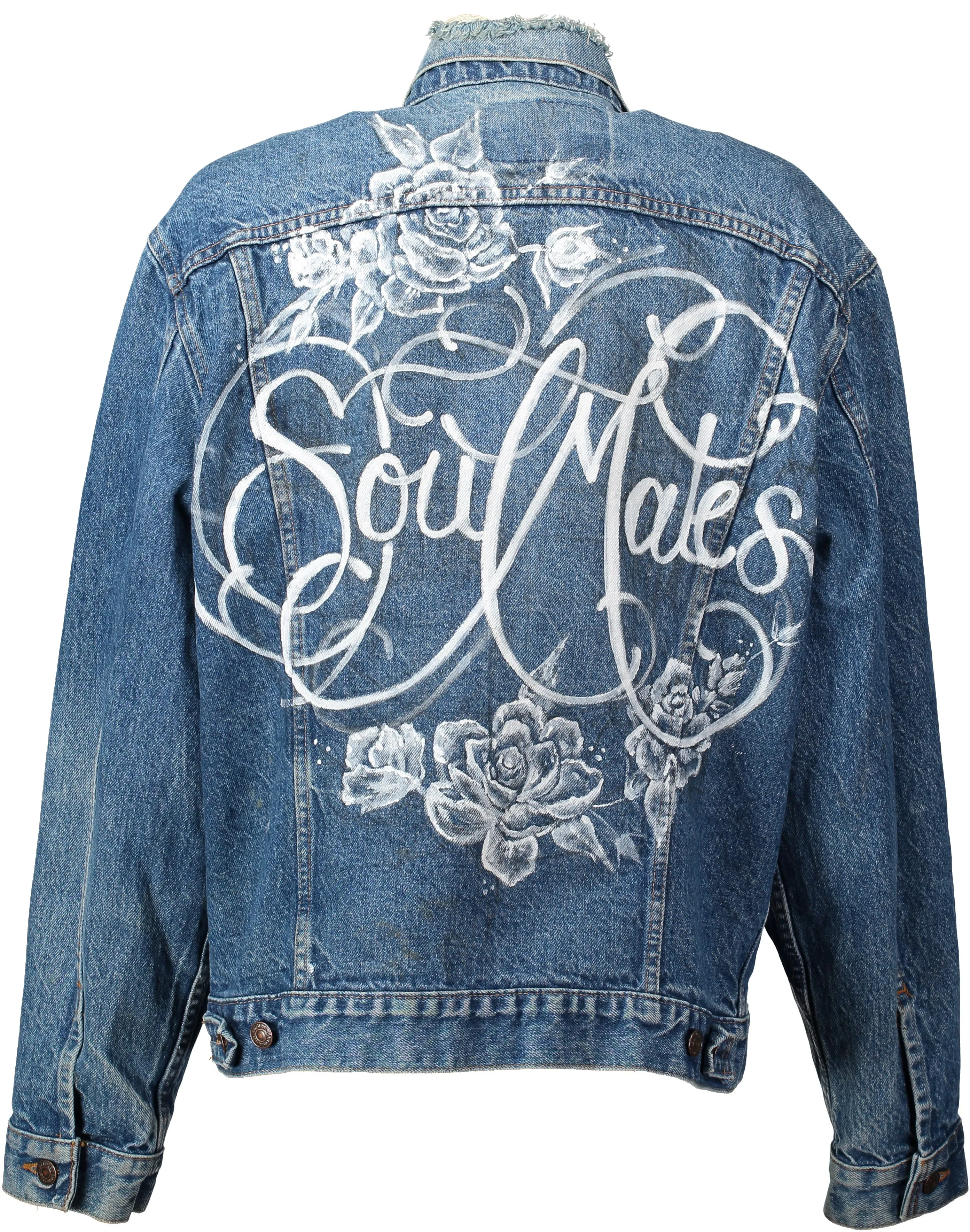 "Sage" 'Soulmates' Hand painted vintage denim jacket