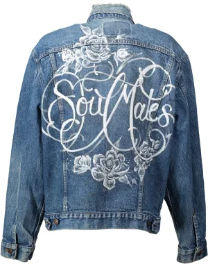 "Sage" 'Soulmates' Hand painted vintage denim jacket